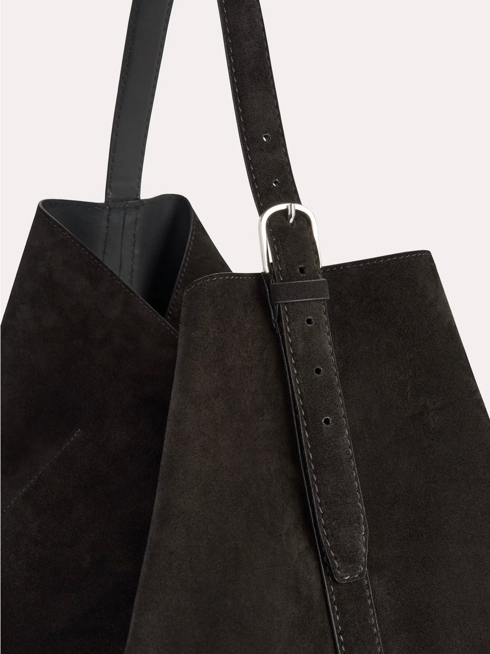 Toteme Espresso Suede Belted Tote Bag - Elegant Everyday Carry- Gently Used! - Picture 4 of 8